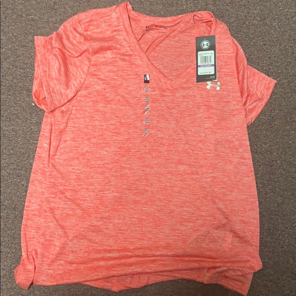 Pink under armour dry fit tee